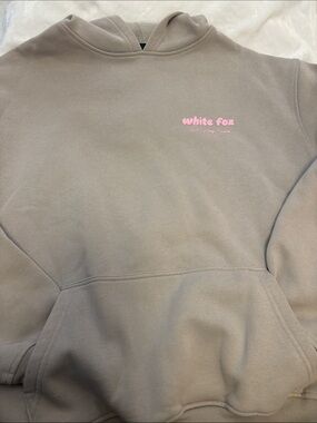 White Fox Boutique Hoodie and Sweat Pants in Moon with Pink Logo
